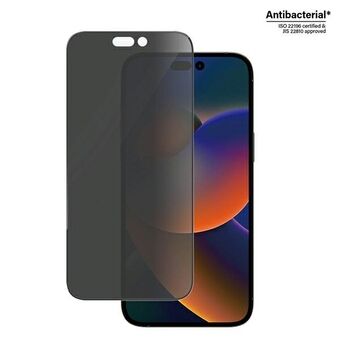 PanzerGlass Ultra-Wide Fit iPhone 14 Pro Max 6,7" -yksityisyydensuojanäyttösuojan mukana tulee antibakteerinen Easy Aligner -sovitin (P2786).