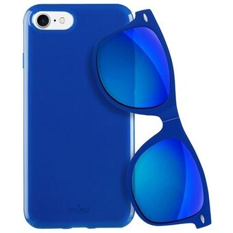 Puro Sunny Kit kotelo iPhone 7/8 + lasit SE 2020 / SE 2022 sininen / sininen IPC747SUNNYKIT1BLUE