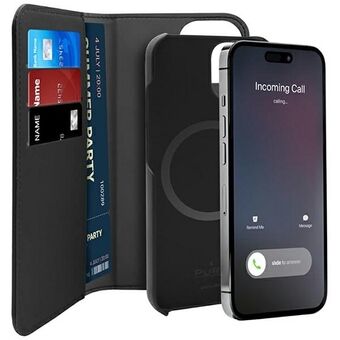 Puro Wallet Irrotettava iPhone 14 Plus 6,7" 2in1 MagSafe musta/musta PUIPC1467BKMAG1BLK