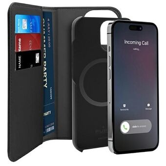 Puro Wallet Irrotettava iPhone 14 Pro Max 6,7" 2in1 MagSafe musta/musta PUIPC14P67BKMAG1BLK