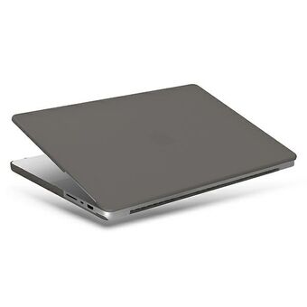 UNIQin läpinäkyvä harmaa/sumumattaharmaa etuosa MacBook Pro 14" (2021/2023) -kannettavalle tietokoneelle.
