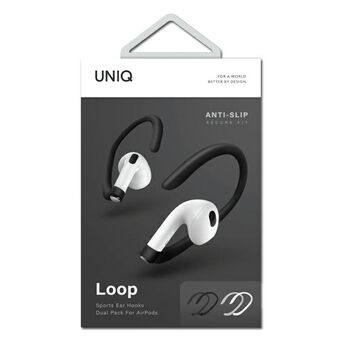UNIQ Loop Sports -korvakoukut AirPods valkoinen-musta / valkoinen-musta kaksoispakkaus