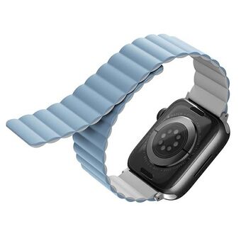 UNIQ-ranneke Revix Apple Watch Series 4/5/6/7/8 / SE / SE2 / Ultra 42/44 / 45mm. Käännettävä Magneettinen valkoinen-sininen / valkoinen-sininen