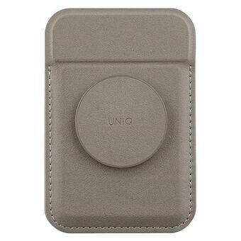 UNIQ Flixa magneettinen korttipidike tukijalalla harmaa/flint grey MagSafe
