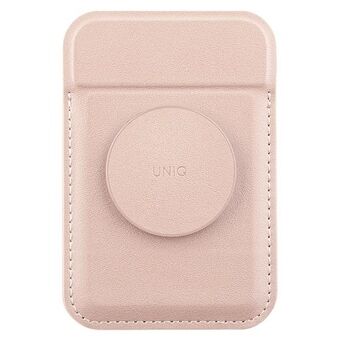 UNIQ Flixa on magneettinen korttilompakko tukijalalla, vaaleanpunainen/blush pinkki MagSafe