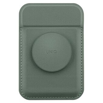 UNIQ Flixa magneettinen korttikotelo jalustalla, vihreä/licheenivihreä MagSafe