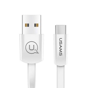 USAMS U2 USB-C litteä kaapeli 1,2 m valkoinen / valkoinen SJ200TC02 (US-SJ200)