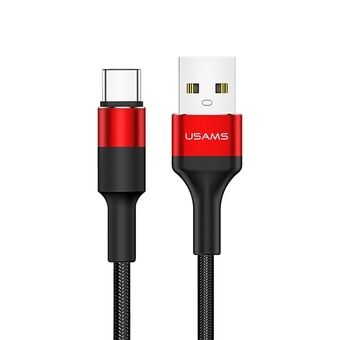 USAMS U5 2A USB-C punottu kaapeli punainen / punainen 1,2 m SJ221TC02 (US-SJ221)