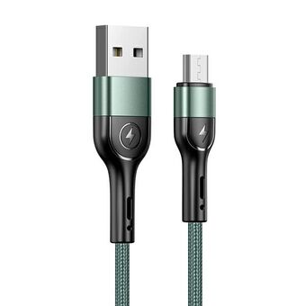 USAMS U55 punottu kaapeli 2A micro USB vihreä / vihreä 1m SJ450USB02 (US-SJ450)