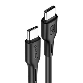 USAMS-kaapeli U43 USB-C USB-C: lle 100W PD nopea lataus 5A 1,2m musta SJ459USB01 (US-SJ459)