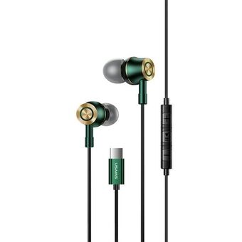 USAMS stereo-kuulokkeet EP-43 metallinen USB-C tummanvihreä/dark green HSEP4302