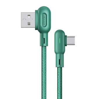 USAMS U57 USB-C kulmikas kaapeli 1,2 m 2A vihreä / vihreä SJ457USB02 (US-SJ457)