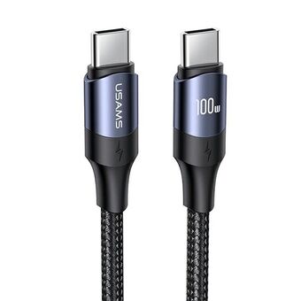 USAMS-kaapeli U71 USB-C USB-C 1,2 m 100 W PD Pikalataus musta SJ524USB01 (US-SJ524)