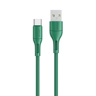USAMS-kaapeli U68 USB-C 2A pikalataus 1m vihreä / vihreä SJ501USB04 (US-SJ501)
