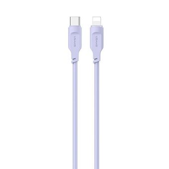 USAMS USB-C - Lightning PD -pikalatauskaapeli 1,2 m 20 W Lithe Series Purple/Purple SJ566USB03 (US-SJ566)