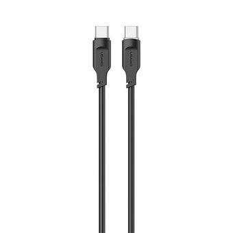 USAMS USB-C–USB-C PD -pikalatauskaapeli 1,2 m 100 W Lithe Series musta/musta SJ567USB01 (US-SJ567)