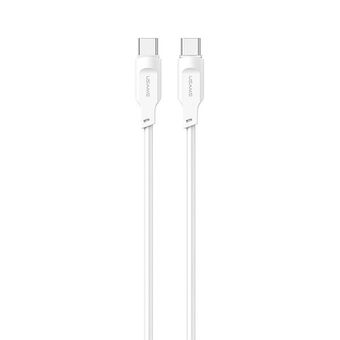 USAMS USB-C–USB-C PD -pikalatauskaapeli 1,2 m 100 W Lithe Series valkoinen/valkoinen SJ567USB02 (US-SJ567)