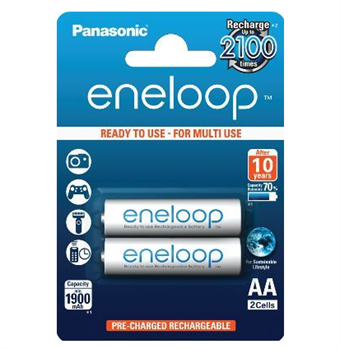 Panasonic Eneloop AA / R06 ladattavat akut 1900 mAh - 2 kpl