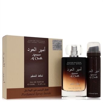 Ameer Al Oudh by Lattafa - Gift Set -- 3.4 oz Eau De Parfum Spray + 1.7 oz Perfumed Spray - miehille