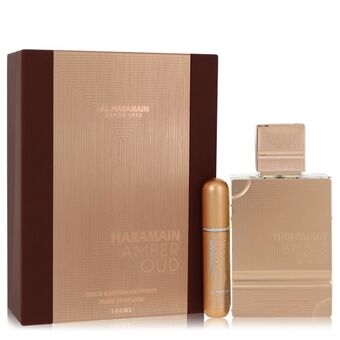 Al Haramain Amber Oud Gold Edition Extreme by Al Haramain - Gift Set 100 ml 3.4 Pure Perfume Spray + 0.34 oz Refillable Spray - naisille