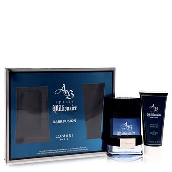 Spirit Millionaire Dark Fusion by Lomani - Gift Set -- 3.3 oz Eau De Parfum Spray + 3.3 oz Shower Gel - miehille
