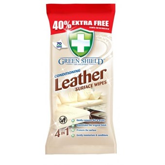 Green Shield Conditioning - Puhdistuspyyhkeet nahkahuonekaluille - 70 kpl.