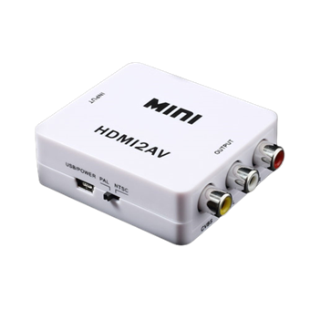 Mini Full HD 1080P HDMI–AV CVBS-sovitin - valkoinen