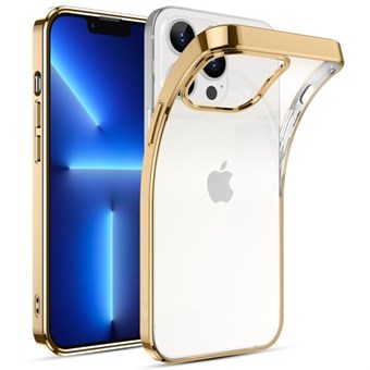 iPhone 13 Pro Max - Läpinäkyvä suojakuori kultaisella metallisella reunalla