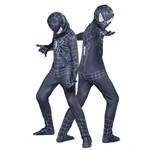Spiderman musta tiukka puku - Lapset - sis. Puku + naamio - Suuri - 120-130 cm