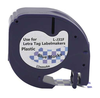Dymo LetraTag Label Blue Blocks 12mm × 4M (L-J31F)