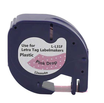 Dymo LetraTag Label Pink Dots 12mm × 4M (L-L31F)