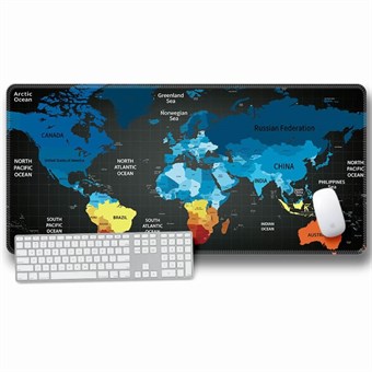 Stor hiirimatto ja maailmankartta väreissä - 30 x 80 x 3 cm