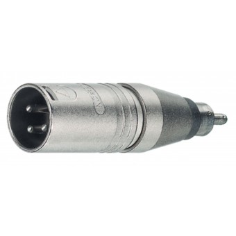 XLR-sovitin XLR 3-nastainen uros - RCA-uros hopea