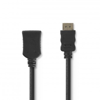 High Speed ​​​​HDMI ™ -kaapeli Ethernetillä | HDMI™-liitin | HDMI™ naaras | 4K@30Hz | 10,2 Gbps | 3,00 m | Pyöreä | PVC | Musta | Muovipussi