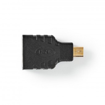 HDMI™-sovitin | HDMI™ Micro -liitin | HDMI™ naaras | Kullattu | Vain | ABS | Musta | 1 kpl. | Muovipussi