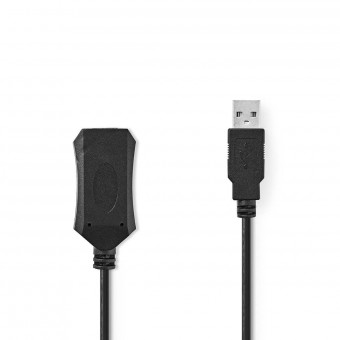 Aktiivinen USB-kaapeli | USB 1.1 / USB 2.0 | USB-A uros | USB-A naaras | 480 Mbps | 10,0 m | Pyöreä | Nikkelipinnoitettu | PVC | Kupari | Muovipussi