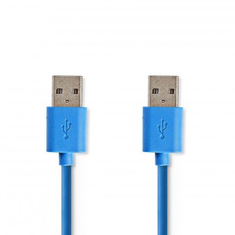 USB-kaapeli | USB 3.2 Gen 1 | USB-A uros | USB-A uros | 5 Gbps | Nikkelipinnoitettu | 1,00 m | Pyöreä | PVC | Sininen | Muovipussi