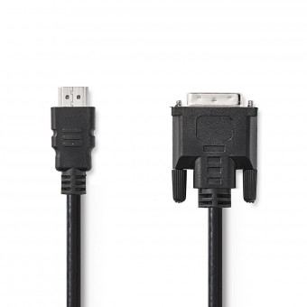 HDMI™-kaapeli | HDMI™-liitin | DVI-D 24 + 1-nastainen uros | 1080p | Nikkelipinnoitettu | 2,00 m | Vain | PVC | Musta | Tunne