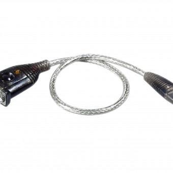 USB 2.0 -kaapeli USB A uros - D-SUB 9-nastainen uros, pyöreä 100 cm hopea