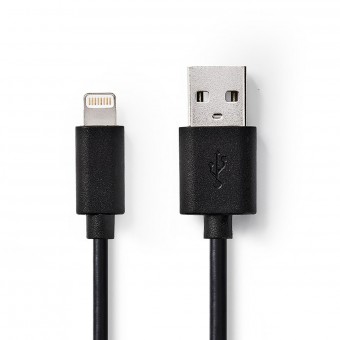 Salamakaapeli | USB 2.0 | Apple Lightning 8-nastainen | USB-A uros | 480 Mbps | Nikkelipinnoitettu | 1,00 m | Pyöreä | PVC | Musta | Laatikko