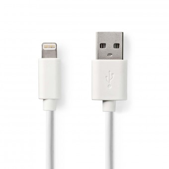 Salamakaapeli | USB 2.0 | Apple Lightning 8-nastainen | USB-A uros | 480 Mbps | Nikkelipinnoitettu | 2,00 m | Pyöreä | PVC | Valkoinen | Laatikko