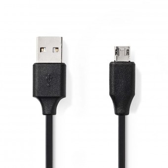 USB-kaapeli | USB 2.0 | USB-A uros | Käännettävä USB Micro-B uros | 480 Mbps | Nikkelipinnoitettu | 1,00 m | Pyöreä | PVC | Musta | Rakkuloja