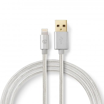 Salamakaapeli | USB 2.0 | Apple Lightning 8-nastainen | USB-A uros | 480 Mbps | Kullattu | 1,00 m | Pyöreä | Punottu / Nylon | Alumiini | Kansiikkunan laatikko