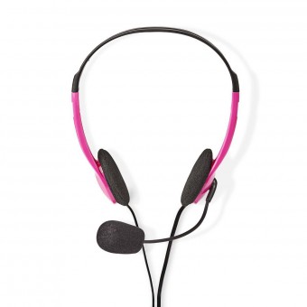 PC-kuulokkeet | Korvassa | Stereo | 2x 3,5 mm | Taitettava mikrofoni | 2,00 m | Vaaleanpunainen