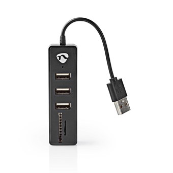 USB-keskitin 3-porttinen | USB 2.0 | USB-virtalähde | SD & MicroSD / 3x USB