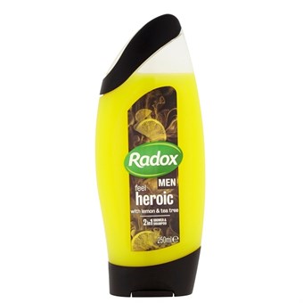 Radox Men 2-in-1 suihkugeeli ja shampoo Rise & Shine - sitruuna- ja teepuu - 250 ml
