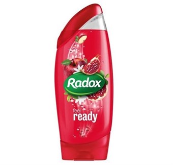 Radox Men 2-in-1 suihkugeeli ja shampoo, joka tuntuu valmiilta - granaattiomenat ja punaiset omenat - 250 ml