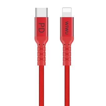 WIWU WP101 2,4 A USB-C / Type-C - 8-nastainen tiedonsiirtokaapeli - 1 m - punainen