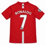 Lasten Cristiano Ronaldo Punainen Finaali 2008 Nro 7 -jalkapalloasu – paita ja shortsit – koko 116–122 cm, 6–7 vuotta