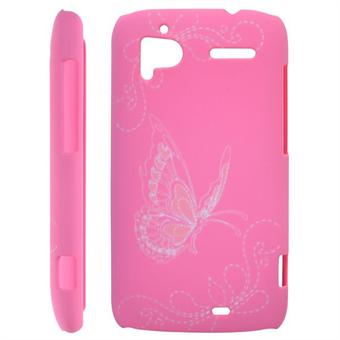 Butterflies-suojus HTC Sensationille (vaaleanpunainen)